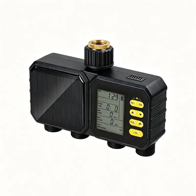 B08B-Solar Wifi Watering Timer 4 Zone Smart Irrigation Controller For Garden Hose With App Remote Control