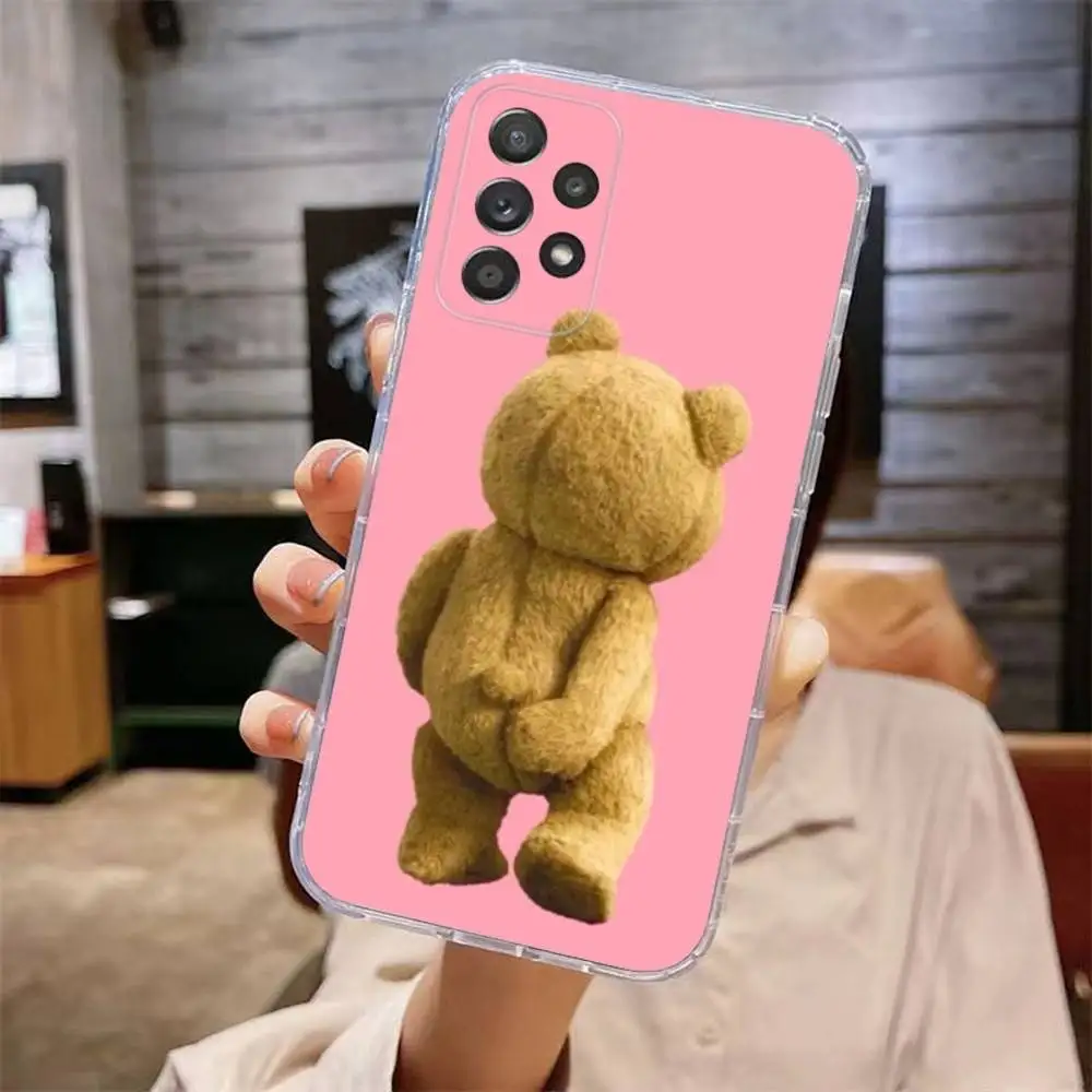Bonita funda de teléfono T-Teds Bear para Samsung Galaxy A,71,70,52,51,40,31,50,50S,30S,21S,12,10,Note20ultra transparente