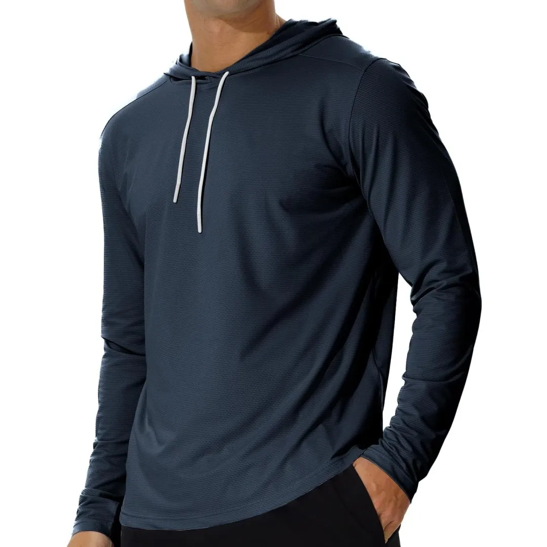 AIMPACT Men's Sun Protection Shirts UV SPF UPF 50+ Long Sleeve Hoodie Rash Guard Fishing Swimming Shirt Lightweight