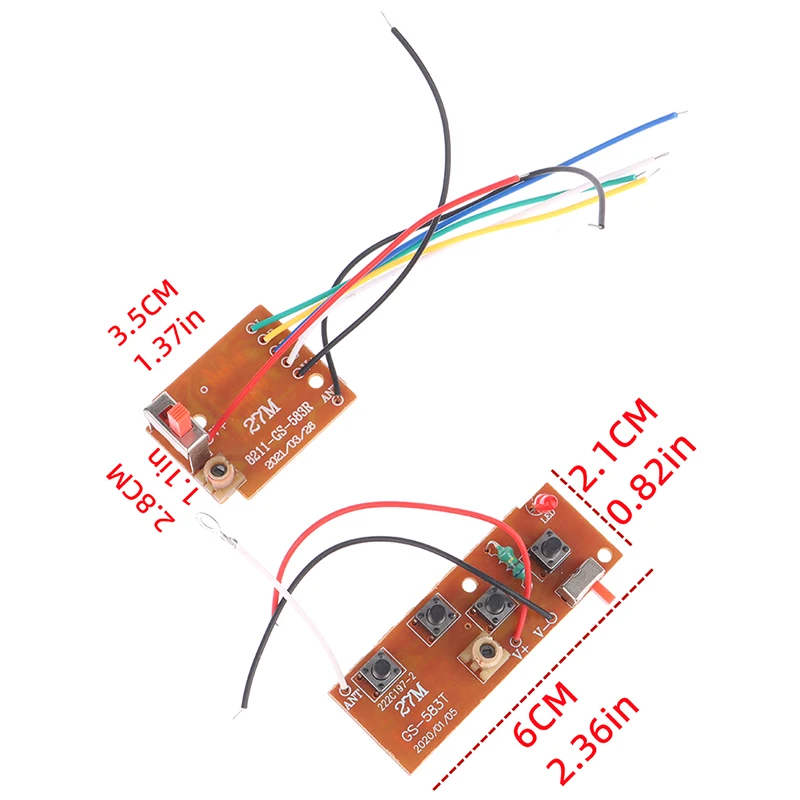 안테나 라디오 시스템이 있는 PCB 송신기 및 리시버 보드 부품, 4CH RC 리모컨, 27MHz 회로