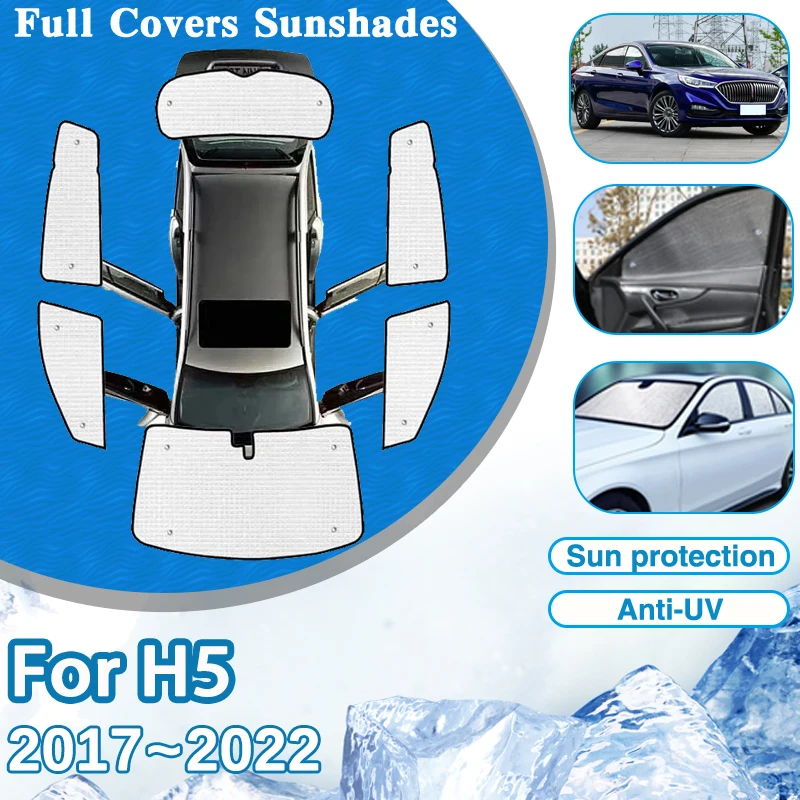 

For Hongqi H5 2017~2022 2021 2020 Car Window Visor Windshield Anti-UV Sun Protection Sunshades Parasol Auto Stickers Accessories