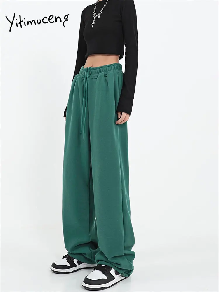 

BabYoung Sweatpants 2023 New Fashion Casual Solid Straight Chic BabYoung Loose Wide Leg Women Y2k Pants