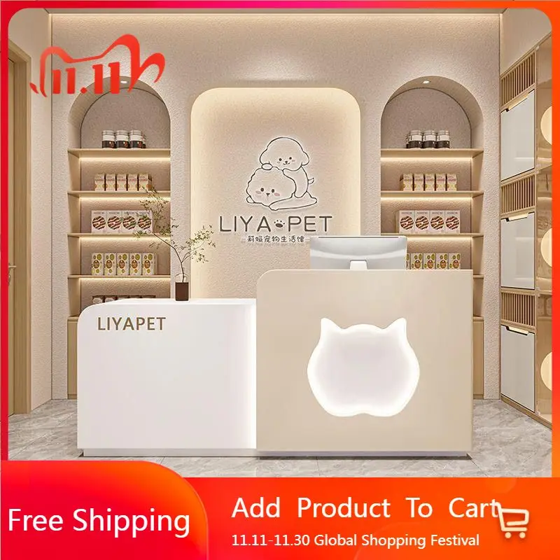 

Luxury Beauty Reception Desks Modern Shelves Restaurant Company Desks Salon Welcome Drawer Design Scrivania Trendy Furniture