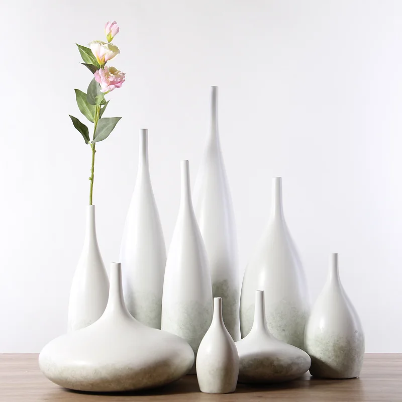 Living room model room Nordic modern style soft home creative flower ware ceramic vase ornament insert dried flowers wholesale