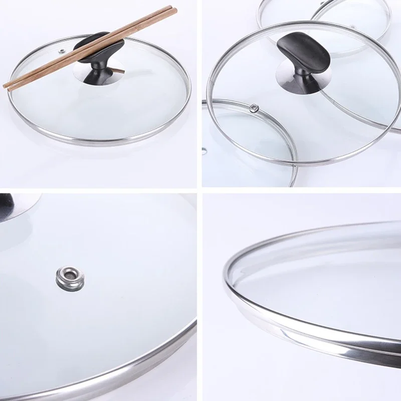 14-30CM Cookware Cover For The Pan Tempered Glass Lid For Saucepan Frying Pan Wok Lid With Knob Cooking Pot Lid Cookware Parts