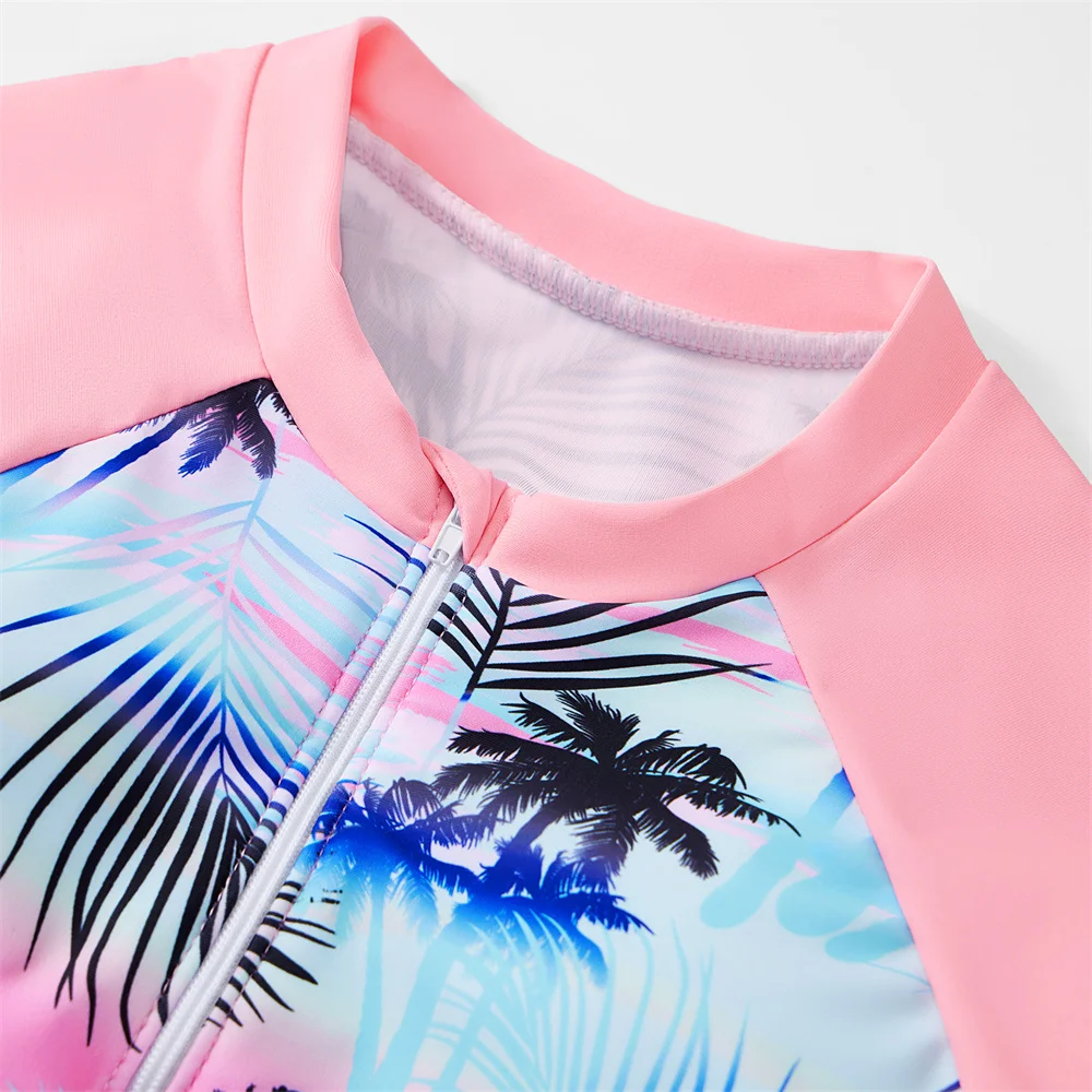 Roupa de banho de duas peças para meninas, camisa de manga comprida, roupa de banho de secagem rápida, roupa de praia de verão