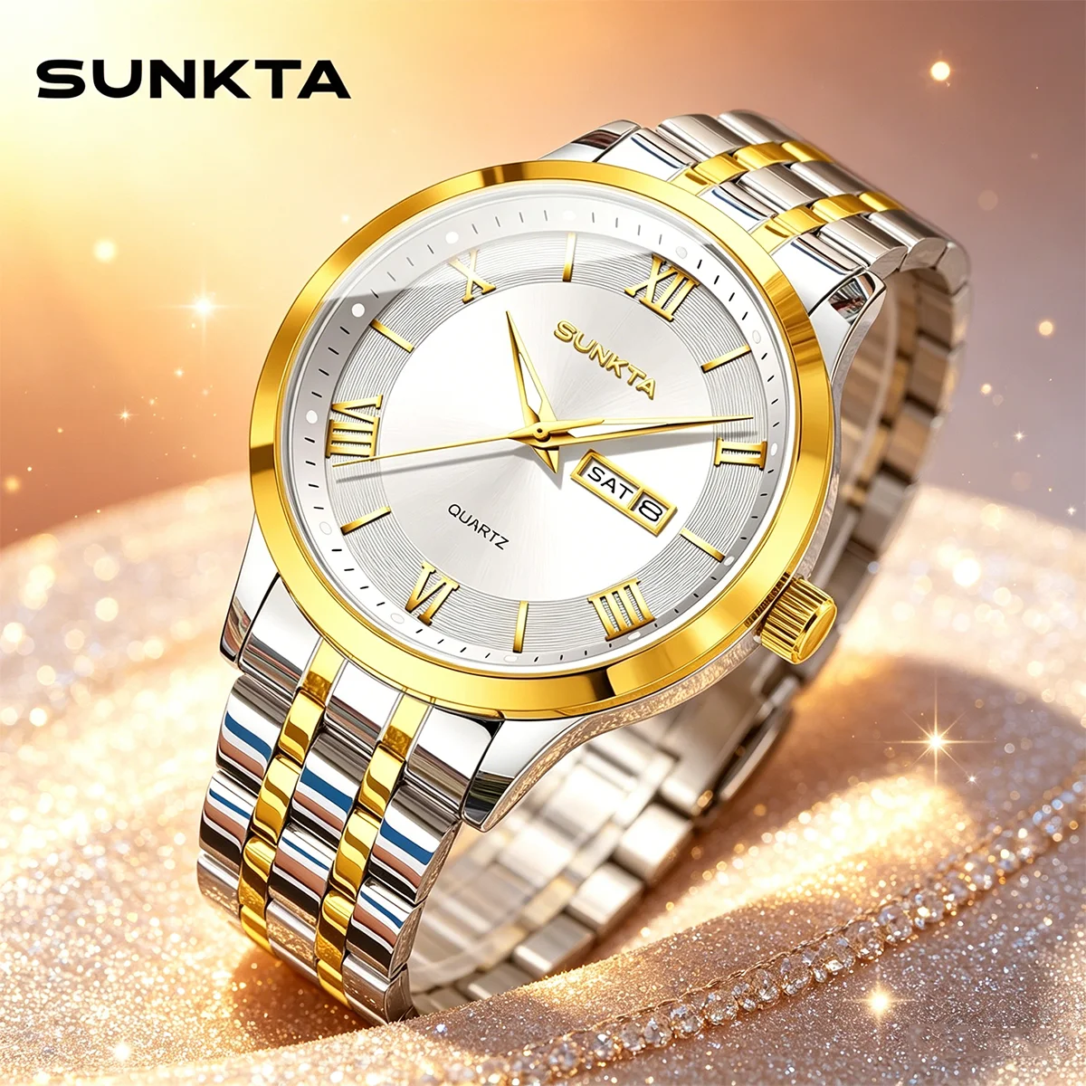 

SUNKTA 2026 Design Man Business Watch Fashion Classic Stainless Steel Clock Date Week Luminous Quartz Men Watches Montre Homme