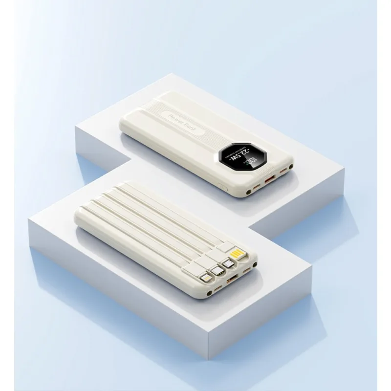 New 20000mAh Super Fast Charging Power Bank with Built-in Cable 22.5W Large Capacity Mobile Power Supply