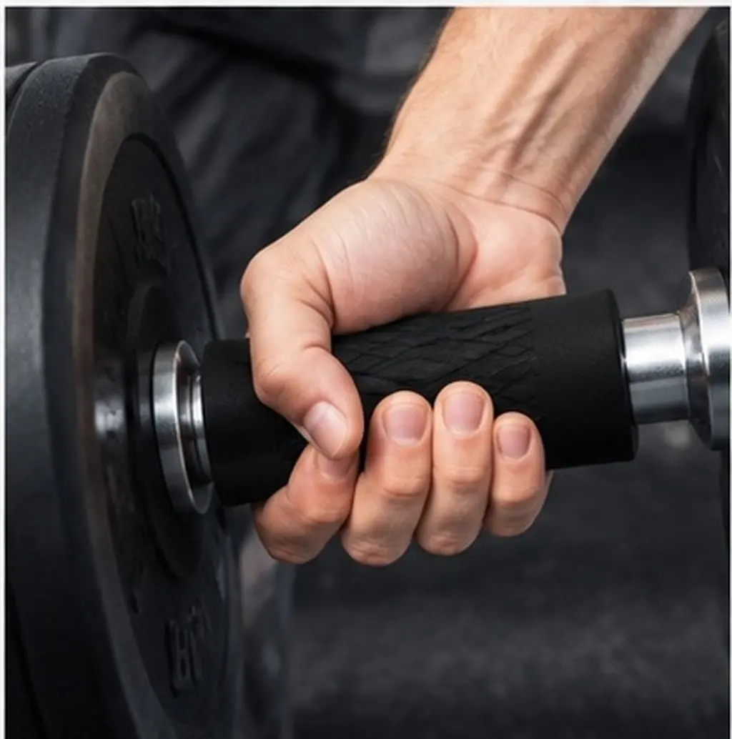 2Pcs Weight Lifting Grips Dumbbell Silicone Thick Handles Non Slip Covers Gym Fitness Hand Protector Accessories - view 6