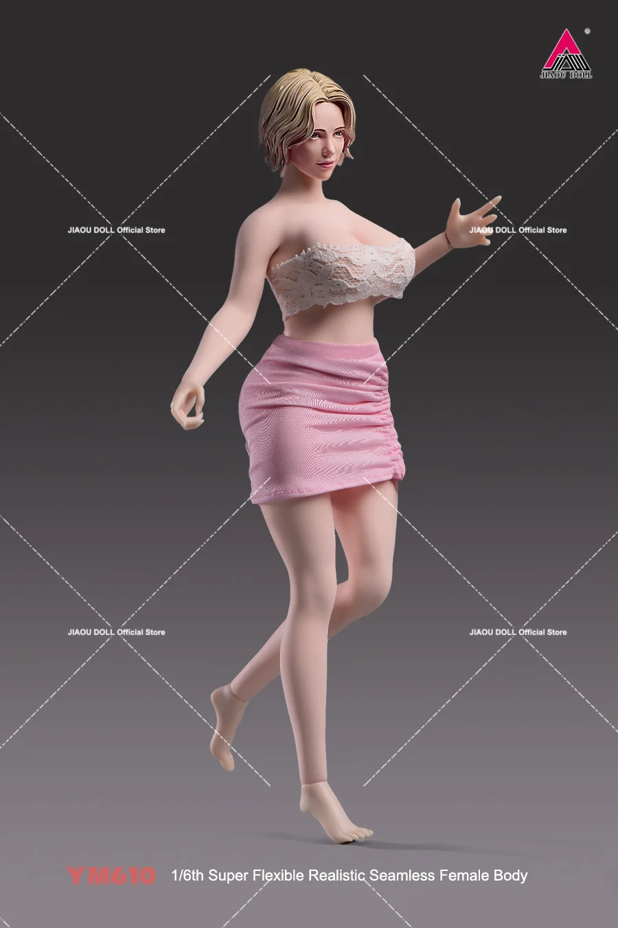 YM610 1/6 Female Seamless Body Plump Extra Large Breast 12'' Flexible Action Figure Body Makeup ver