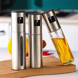 100ml Oil Spray Bottle Stainless Steel Multi-Purpose Olive Oil Sprayer Leak-Proof Adjustable Oil Control