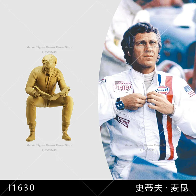 1/64 1/43 1/35 Scale Miniature Scene Doll Steve Mcqueen American Celebrity Racing Driver Un-panited White Mini Male Figure