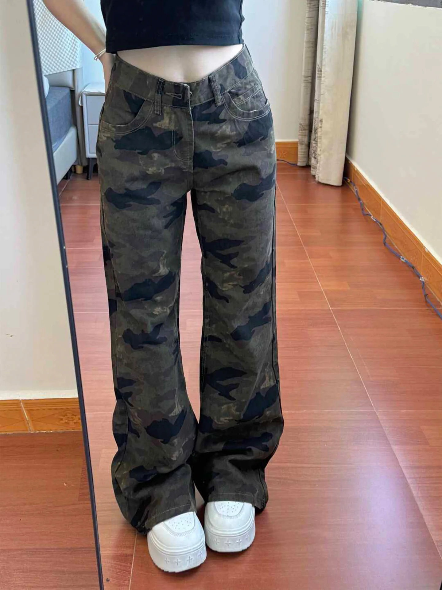 

Большие размеры, американские камуфляжные джинсы с подкладкой Fce, женские зимние новые утягивающие джинсовые брюки больших размеров