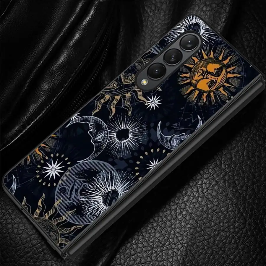 Phone Cover Case for Samsung Galaxy Z Fold 8 Ultra ZFold7 ZFold6 ZFold4 ZFold5 ZFold3 Z Fold 7 6 5 4 3 Sun Moon Pattern