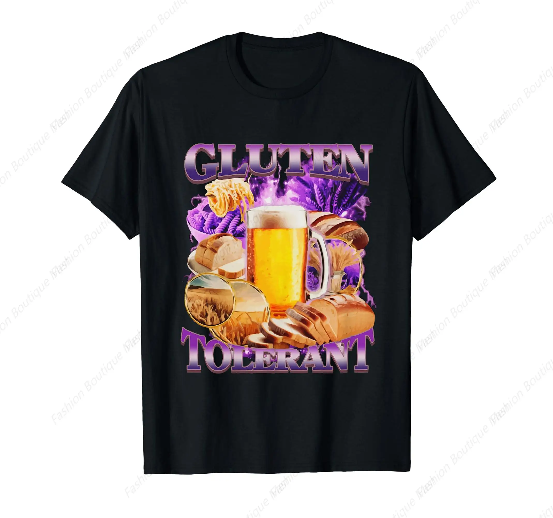 Gluten Tolerant Foodie Beer Lover Bread Wheat Products T-Shirt Men Woman T-Shirt Casual O-Neck Printed  High Quality Tees Top