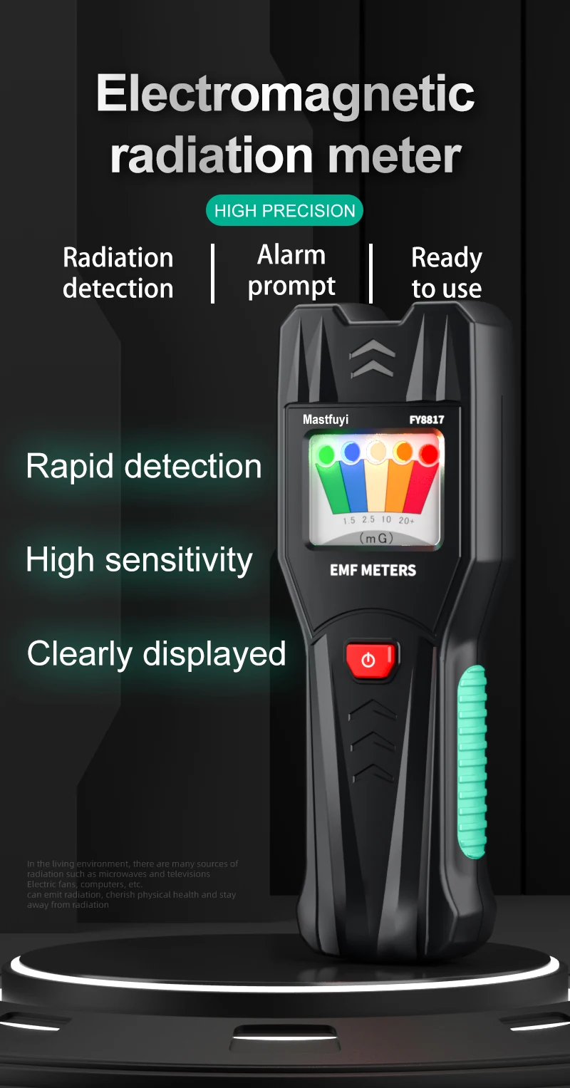 MASTFUYI FY8817 Non-Contact Handheld Radiation Detector 30-20000Hz Dedicated Measurement of Paranormal Radiator Digital Display