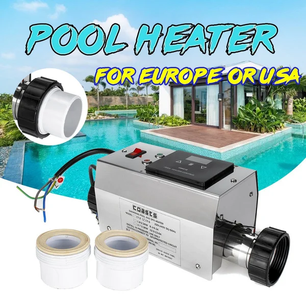 

3KW Electric Water Heater Adjustable Thermostat for Swimming Pool SPA Hot