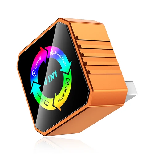 Imagen 2 del producto Nuevo Adaptador Inalámbrico 4 en 1 para Carplay y Mirror Link 2026, Convierte Android Auto de Cableado a Inalámbrico, Plug & Play para Carplay con Cable