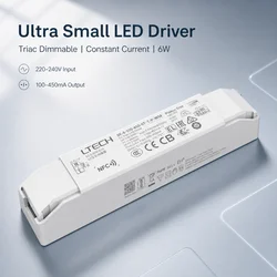 LTECH 6W 100mA-450mA  350mA-700mA CC Constant Current Led Triac Driver Lighting Transformer Triac Ultra small LED Power Supply