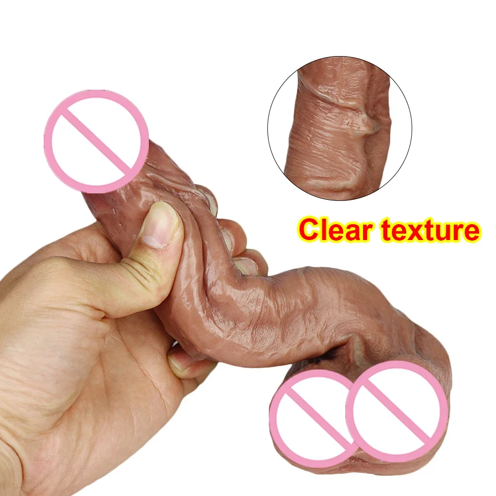 Super Realistic Dildo Soft Liquid Silicone Quality Dick Anal Big Penis With Sucker Sex Toys For Women Strapon G-Spot Stimulation