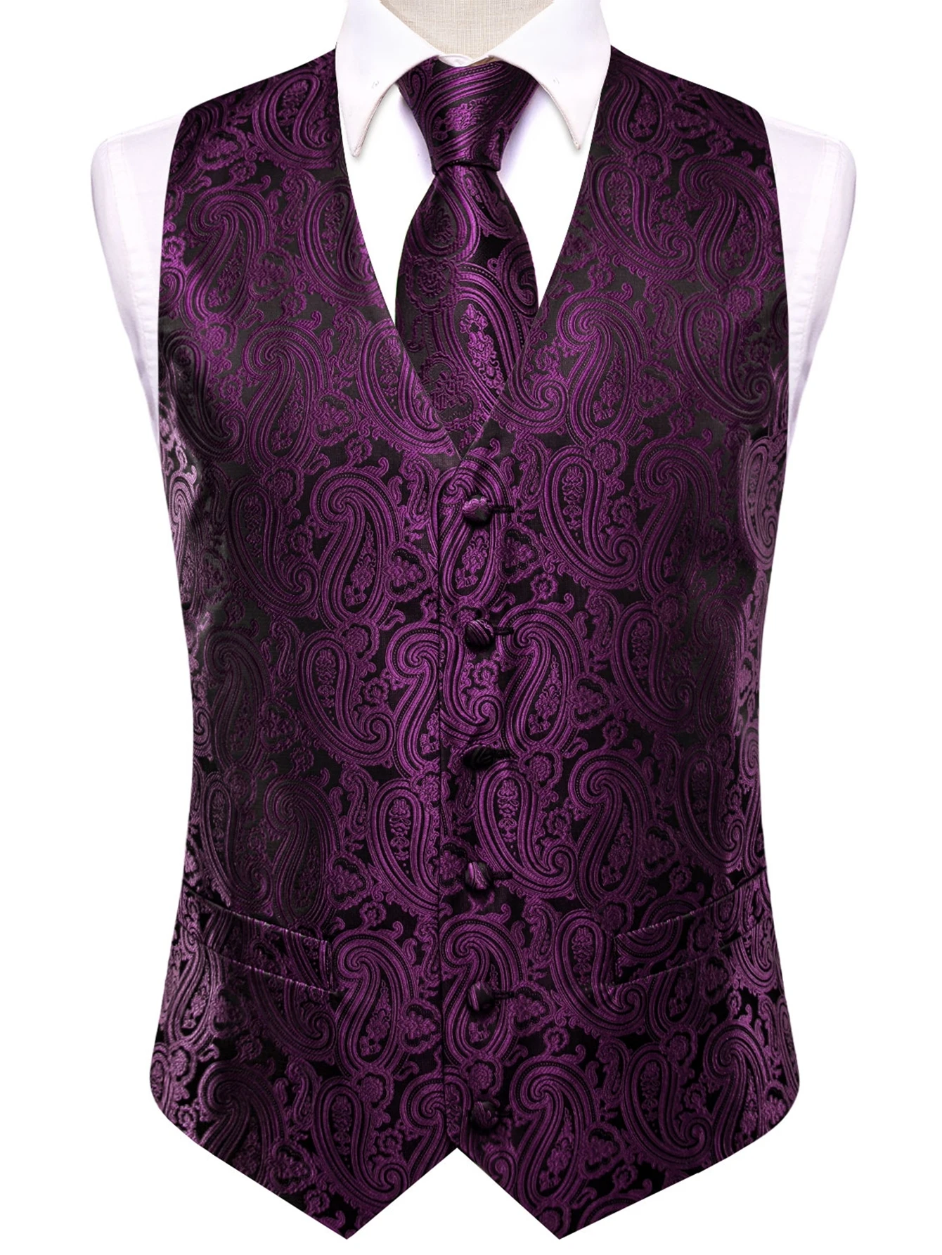 Men Purple Tie Handkerchief Th - Men Formal Wear Purple review and price