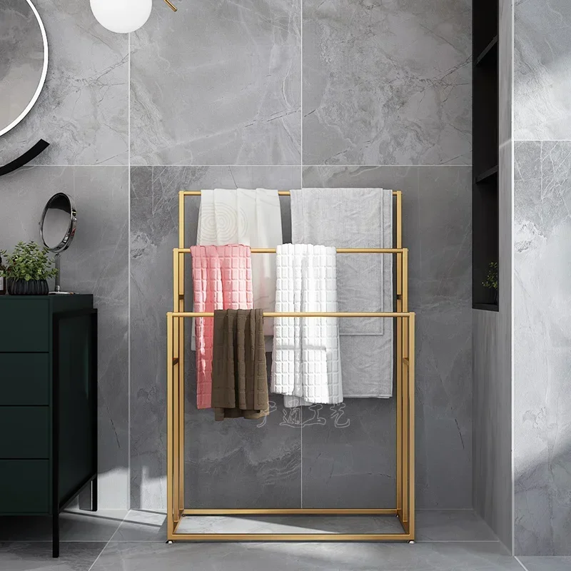 Nordic Kitchen Towel Rack - Floor-to-Ceiling Non-Drilling Bathroom Towel Holder Bath Rag Organizer Simple and Elegant Hot Sale
