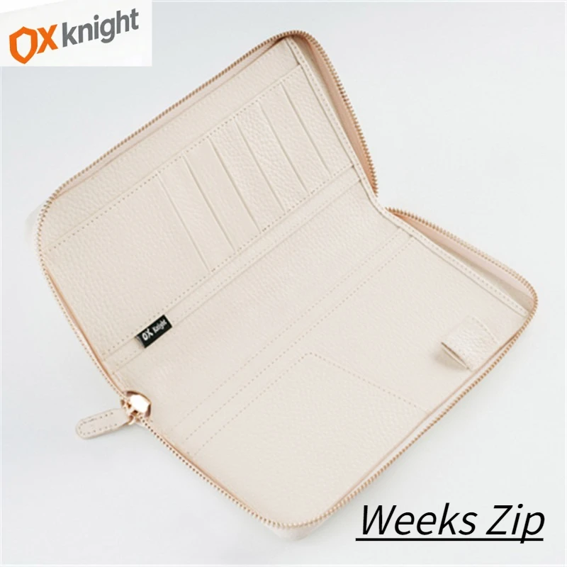 ox-knight-weeks-zip-cover-genuine-leather-journals-notebooks-pebbled-grain-cowhide-for-planner-vintage-notepad-diary-stationery