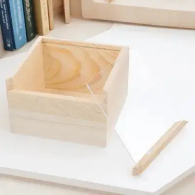 

Compact Wooden Storage Box Clear Lid for Jewelry Trinket Organizer Home Office Keepsakes Gift Packing Case Multi-Functional