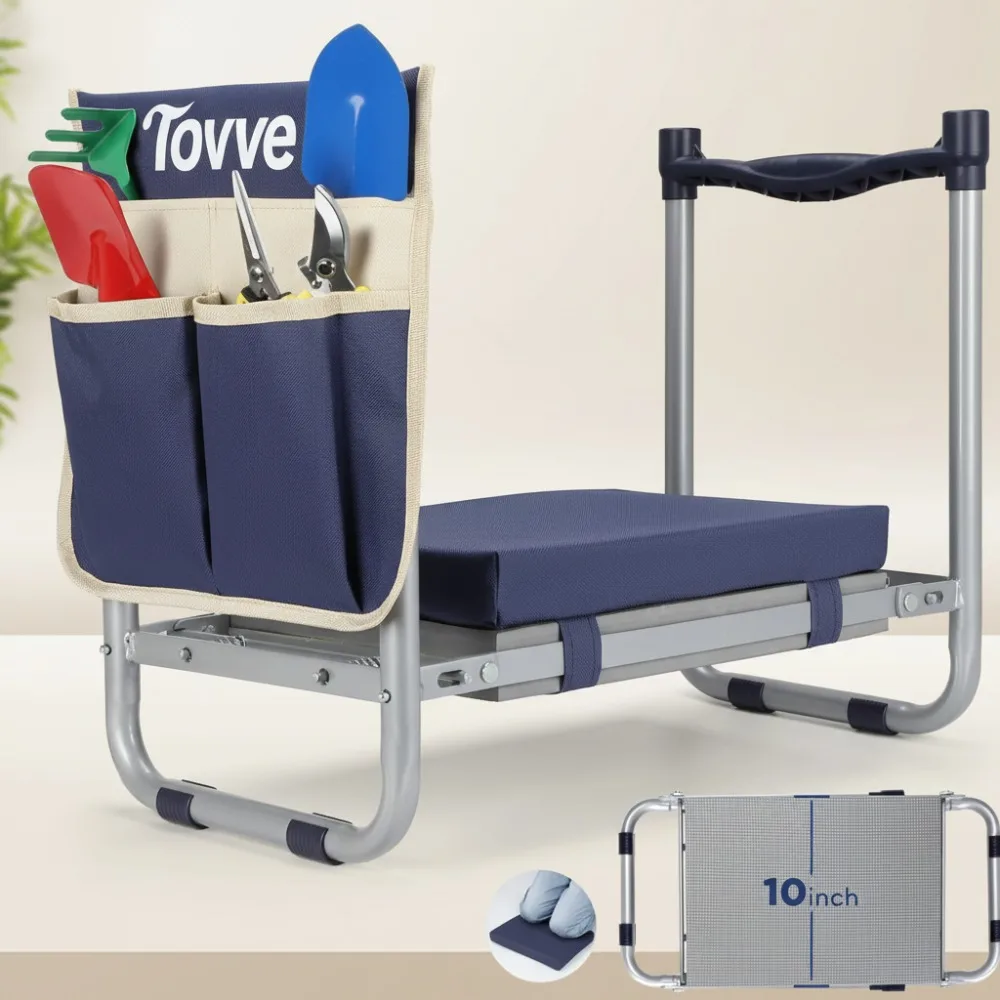 

Foldable Garden Kneeler Seat with Tool Bag, Heavy Duty Stool for Women Seniors Gardening Gifts