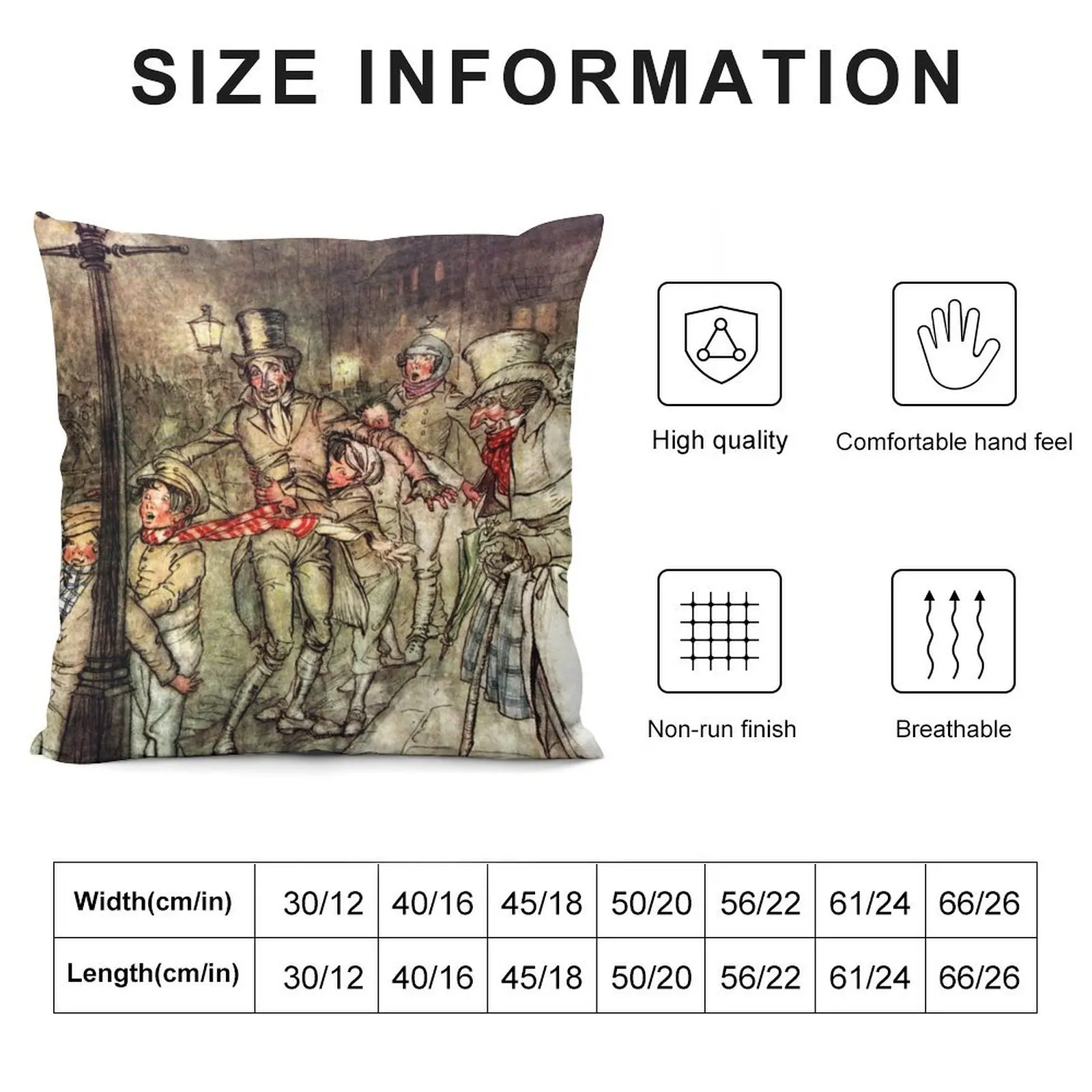 Bob Cratchit Sledding - A Christmas Carol - Arthur Rackham Throw Pillow Plaid Sofa Pillow Cover pillow