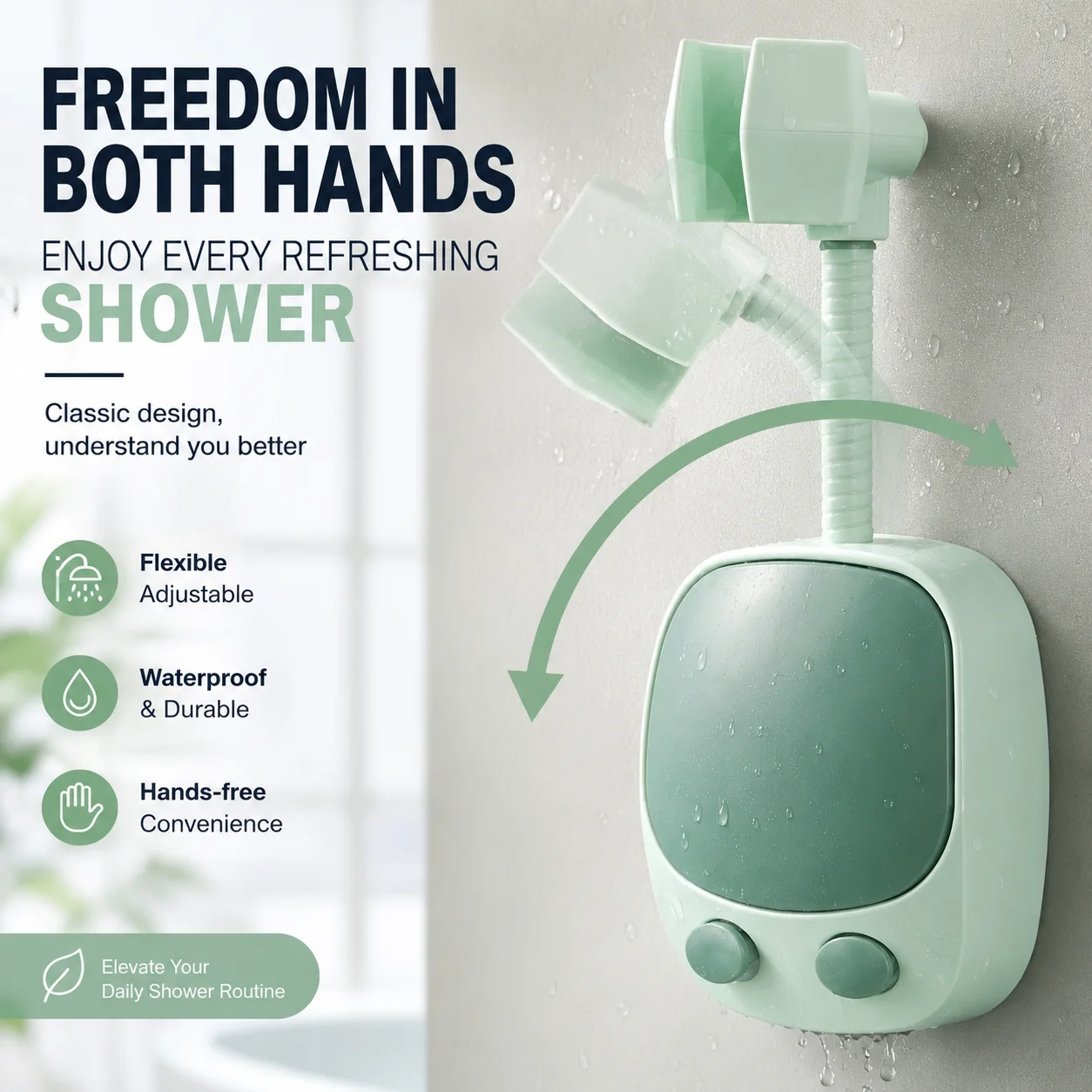 Non-Punching Shower Bracket Shaking Head Adjustable Bathroom Shower Head Shower Universal Fixed Seat Shower Head Bracket