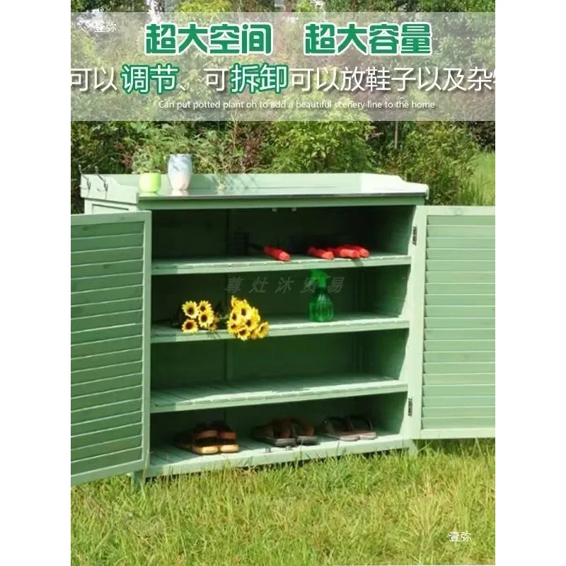 Outdoor Storage Cabinet Door Shoe Rack Balcony Organizer Sunscreen Toolbox Garden Courtyard Sundries Storage Unit