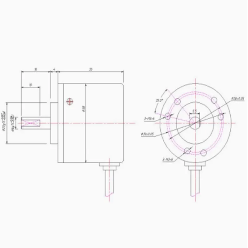 Rotary Encoder hotoelectric Incremental 38S6G5-B-G24N 50/100/200/360/400/500/600PPR AB 2 Phase DC8-24V NPN PNP Optical Encoder