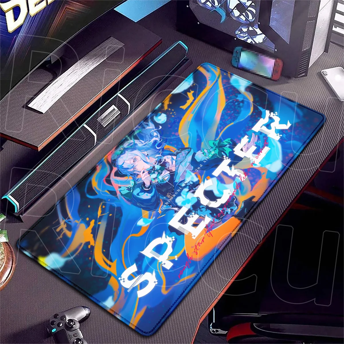 Rutschfeste Computer-Tastaturmatte Hololive Rubber Gaming-Zubehör Neu Heiß Großes Hoshimachi Suisei Mousepad Anime Laptop-Schreibtischunterlage – Detail 9