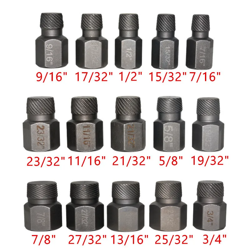 25-piece Set Hexagonal Handle Inch Screw Extractor Broken Sliding Tooth Sliding Screw Bolt Extractor Tool