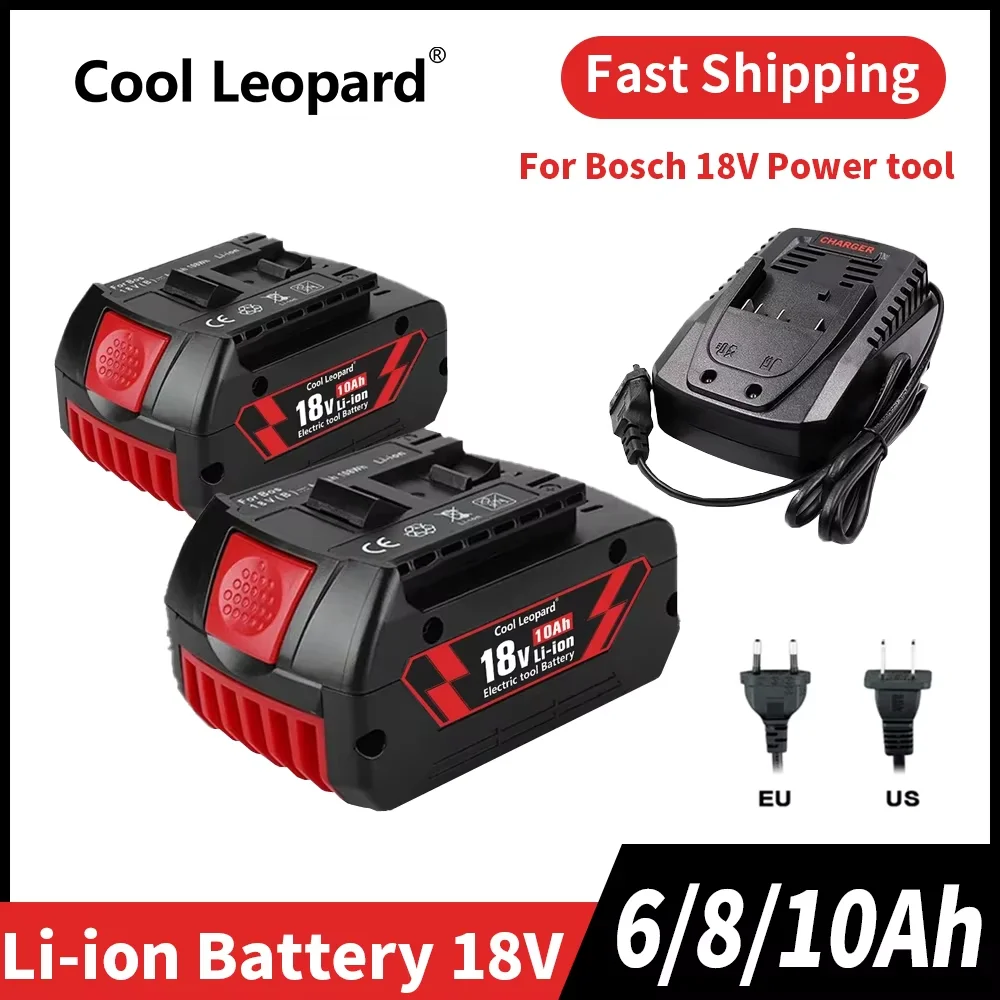 

For BOSCH 18V 10.0Ah Lithium Ion Battery 18v 6.0/8.0/10.0Ah Power Tool GBA GSR GSB BAT609 Rechargeable Li-ion Battery