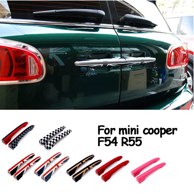 

2Pcs/set Rear Trunk Door Handle Covers Union Jack Decoration Sticker For Coope r R55 J C W F 54 Club man Car Styling Accessories