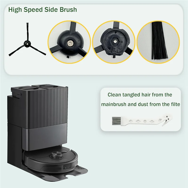 A05G-para Roborock Qrevo Master Robot aspirador Cepillo Lateral principal filtros Hepa almohadillas de fregona bolsas de polvo Kit de accesorios