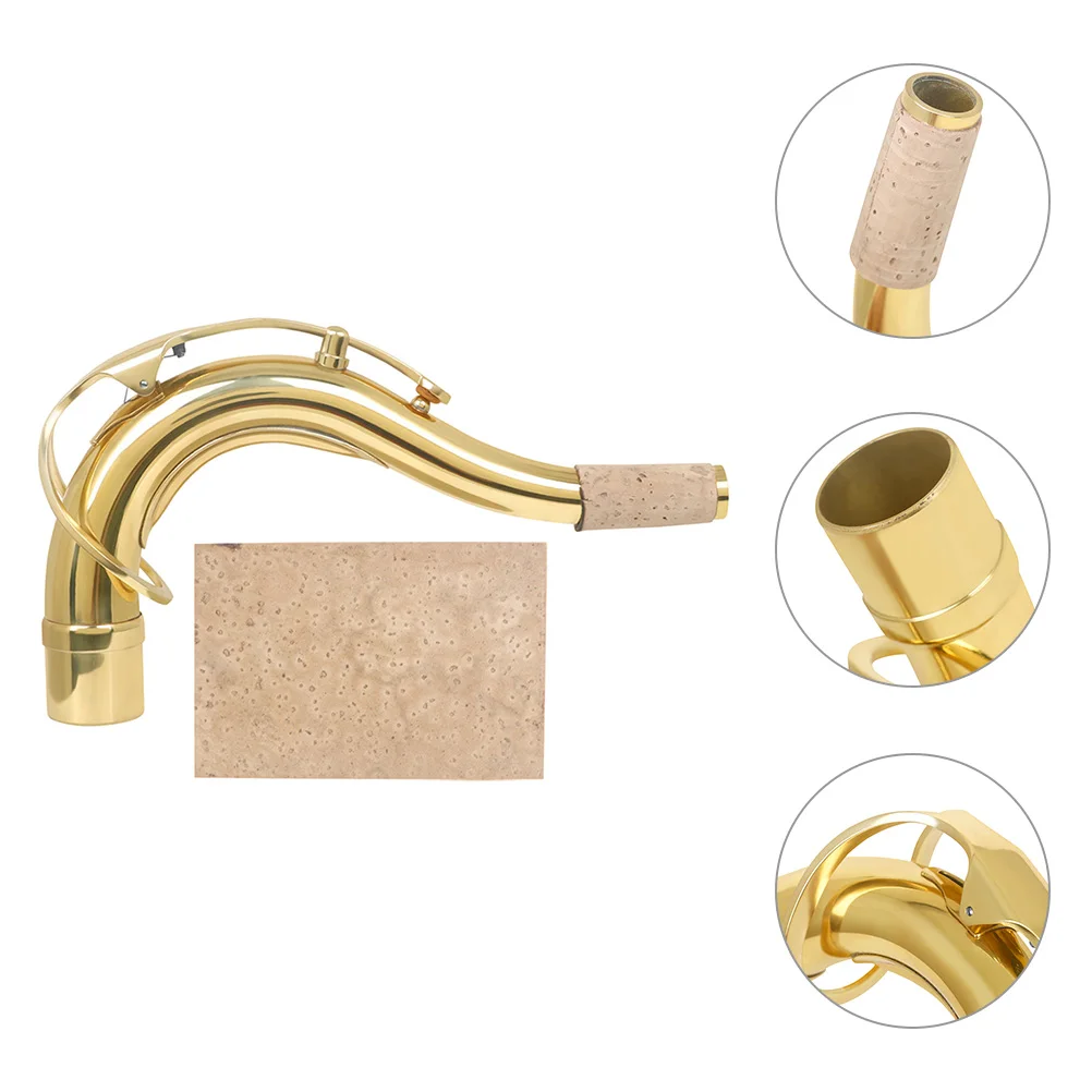 1 комплект, сменный латунный комплект для саксофона, шия тенора, аксессуары для тенор-саксофона, пробковые альт-шт., золотые аксессуары, прочный подарок