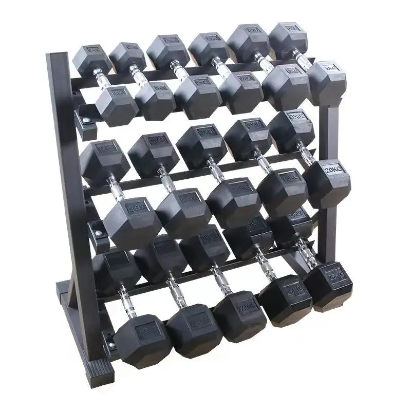

Fitness Equipment Indoor Household Gym Strength Training Weight Racks Set 3 Tier Adjustable Storage Dumbbell Rack