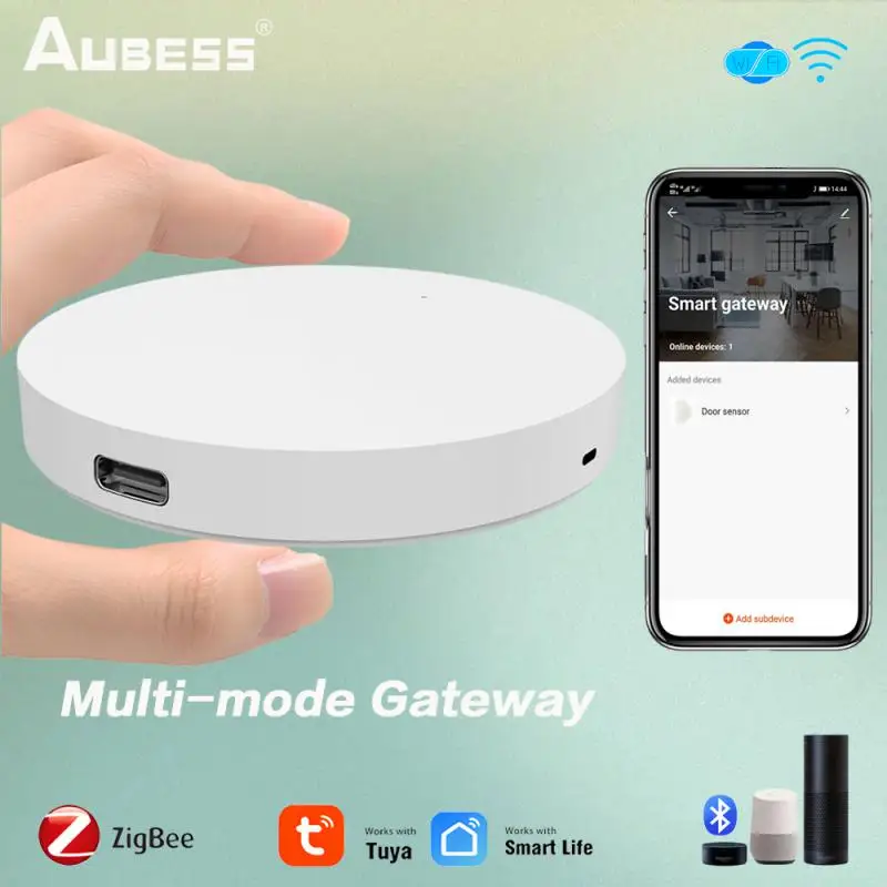 

Tuya Zigbee Bluetooth Gateway Wireless BLE-Mesh Hub Smart Home Bridge Smart Life Via App Remote Control Work With Alexa Google