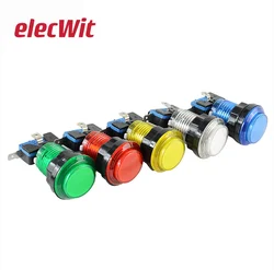 Round Lit Illuminated Arcade Video Game Push Button Switch LED Light 5V/12V Blue Red Green White Yellow