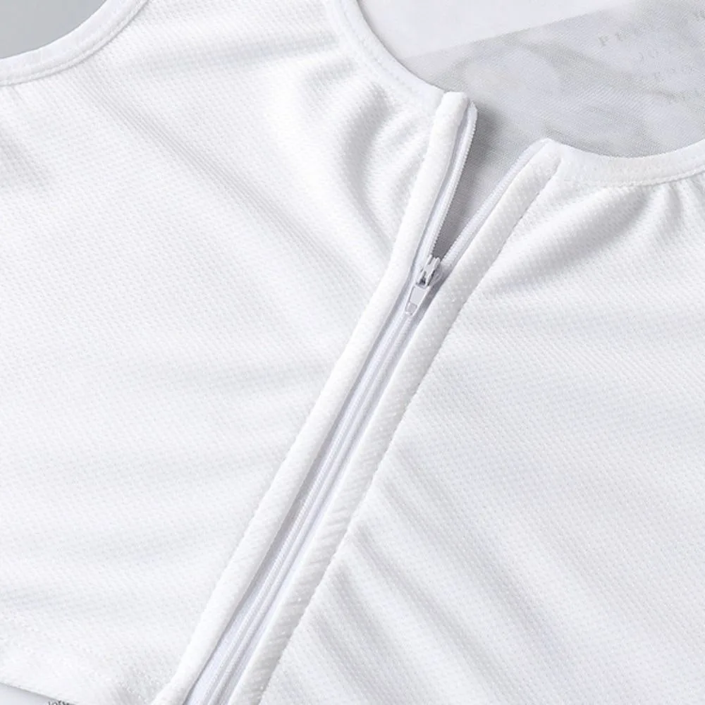 Fashion Mesh Thin Seamless Shapewear Zipper Slim Fit Underwear for Women Crop Top Shockproof Flat Breast Binder Seaside