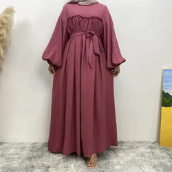 Abito Abaya semplice Manica lunga Donna musulmana Abito ampio Abiti africani Islam Dubai Modesto caftano Eid Preghiera Indumento Jilbab