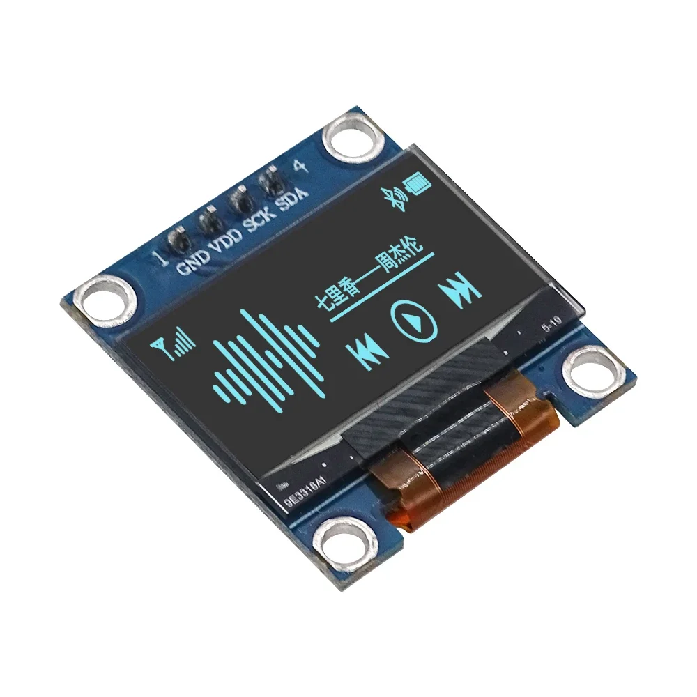 Écran OLED de 0.96 Pouces SSD1306 I2C IIC éventuelles I Serial ogeneX64 LCD 4 Broches, Bleu Jaune Blanc pour Ardu37( Broches Soudées)