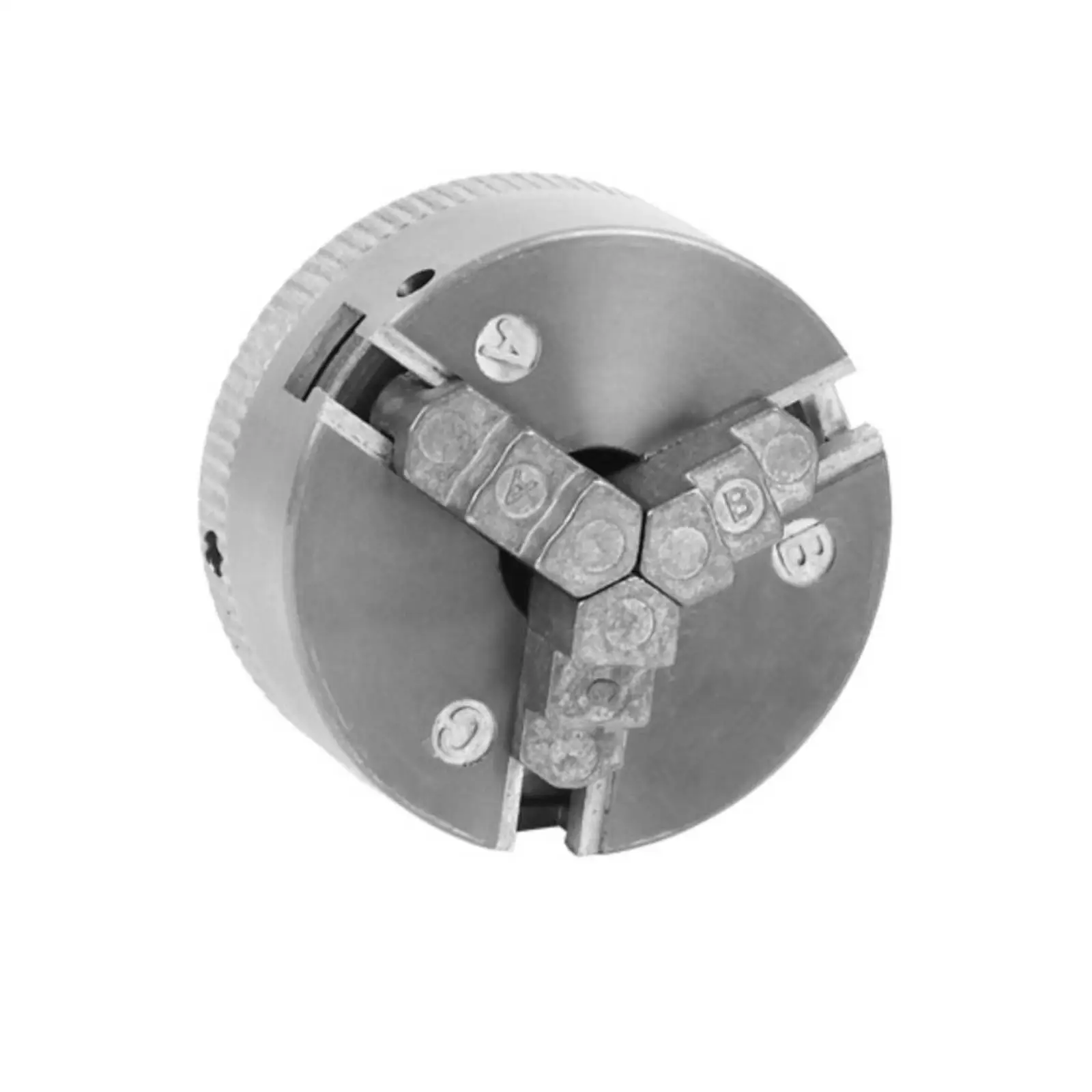 Compact Zinc Alloy 3-Jaw Chuck | Knurled Outer Rim, Metal Chuck with Wrench Keys, for Small Lathes