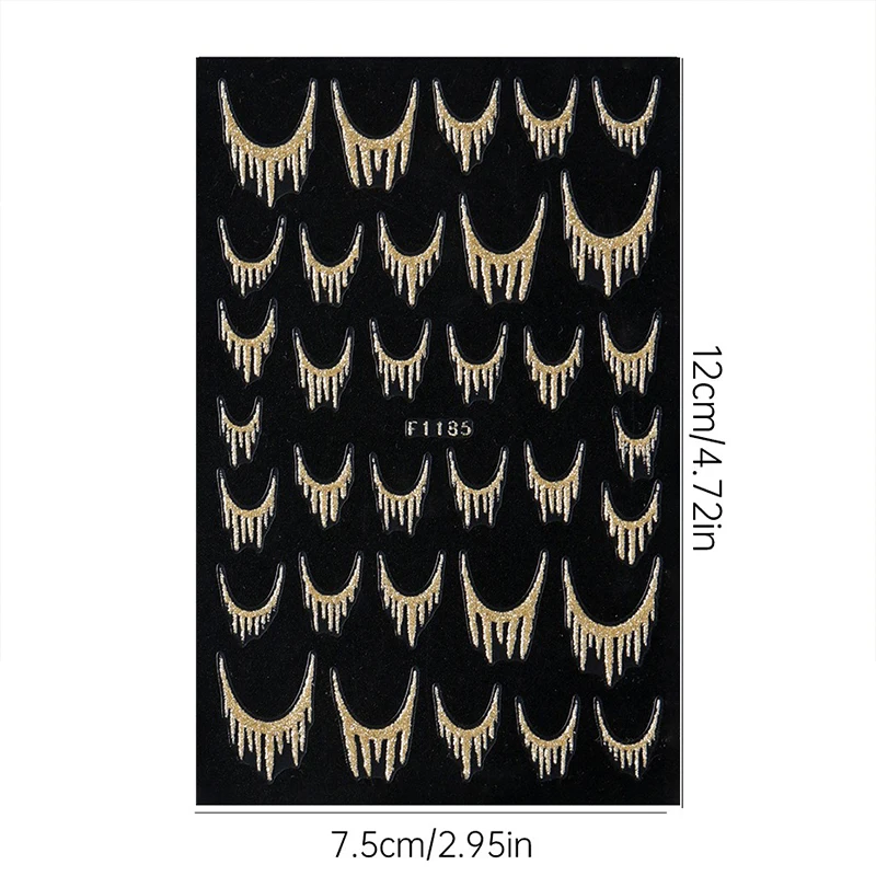 Prata ouro borlas listras francesas linha arte do prego adesivos holográficos glitter decalque do prego diy manicure decoração