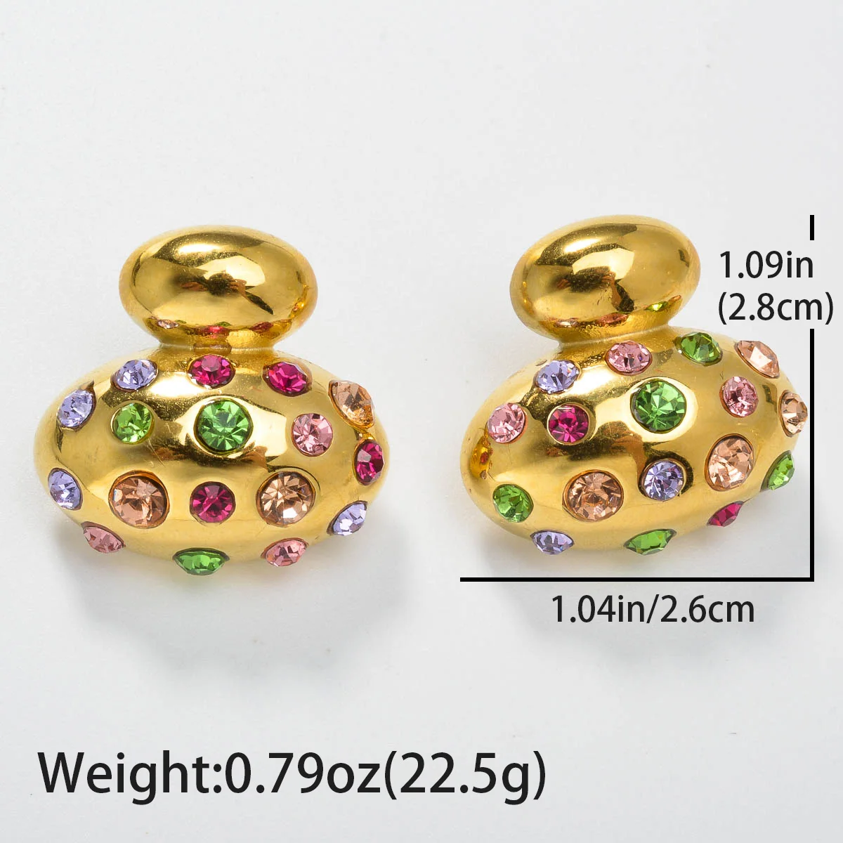 Imitation Pearl Earrings Stainless Steel Romantic Women Jewelry Round Earring Colorful Zircon Wedding Bridal Engagement