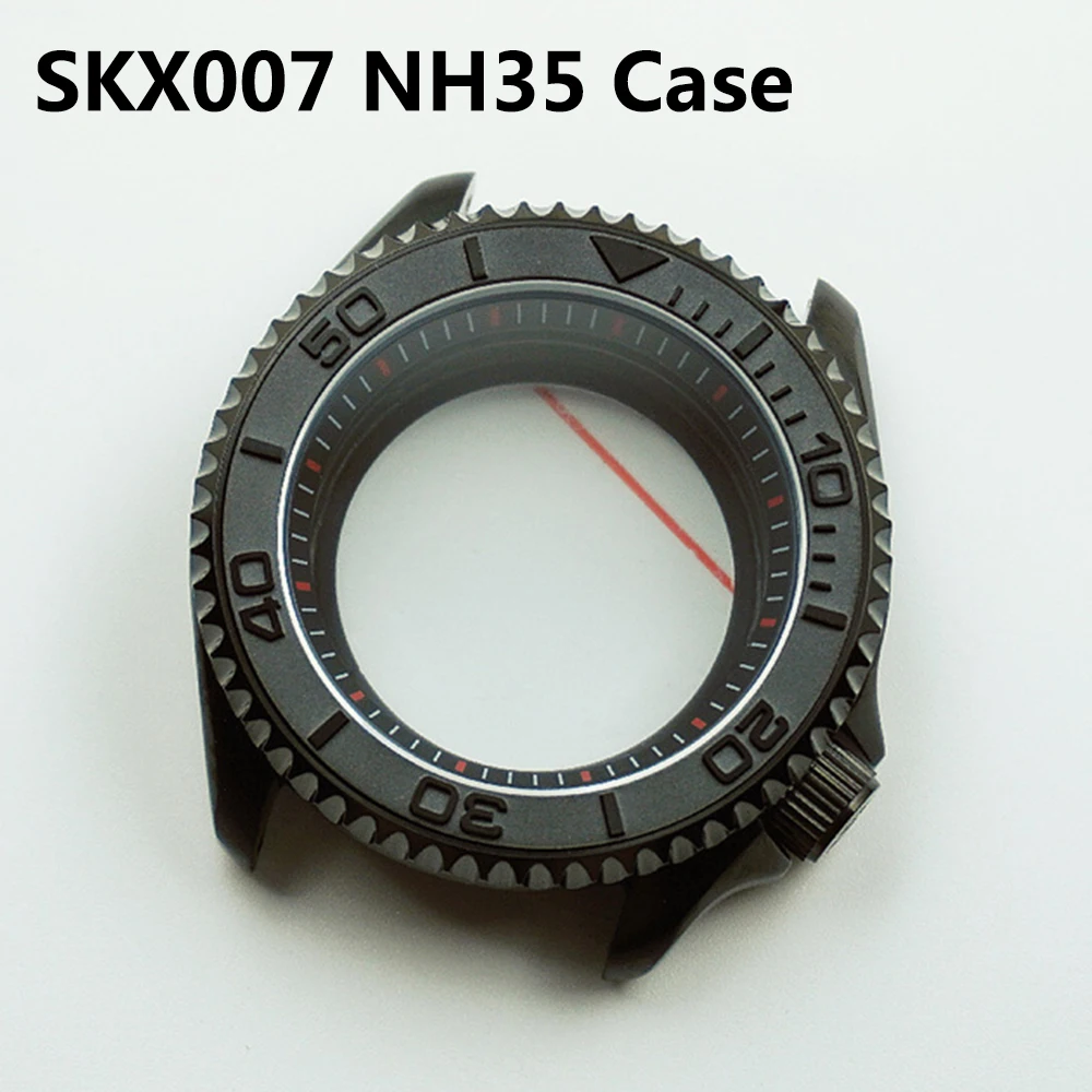 

42MM Diving Watch Case S Crown Luminous Case 50ATM Waterproof Sapphire Glass Watch Case For NH35 4R36 Movement SKX007 Parts