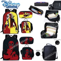 Nuovo Disney Deadpool 3 pacchetto di tre pezzi pacchetto studente borsa per il pranzo portatile borsa per penna di cancelleria zaino di stoccaggio di grande capacità